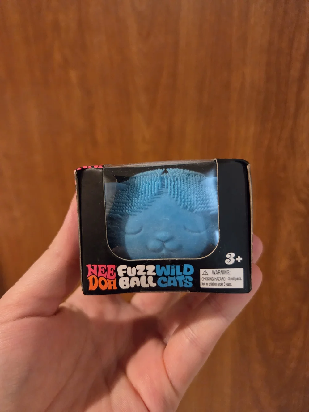 Needoh Blue Fuzz Ball Wild Cats Squishy Sensory Toy